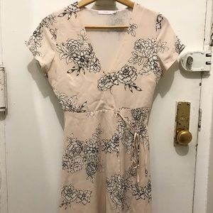 ✨SALE✨Floral Pale Pink Lush Mini Wrap Dress